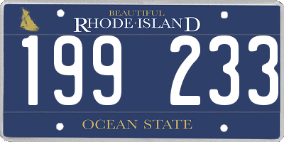 RI license plate 199233