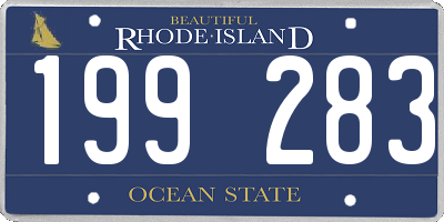 RI license plate 199283