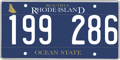 RI license plate 199286