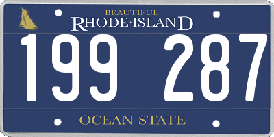 RI license plate 199287