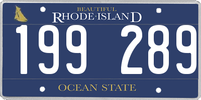 RI license plate 199289