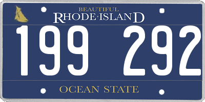 RI license plate 199292