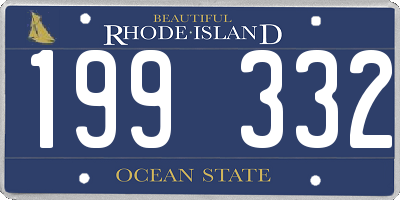RI license plate 199332