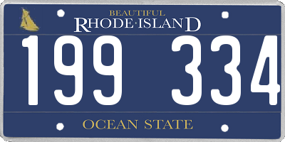 RI license plate 199334