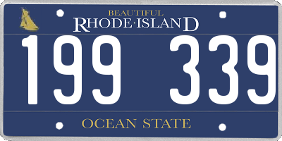 RI license plate 199339