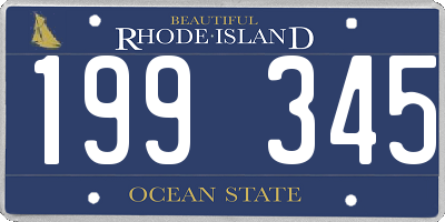 RI license plate 199345