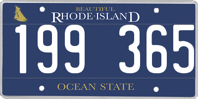 RI license plate 199365