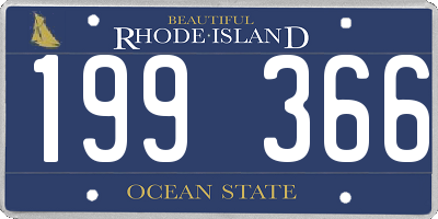 RI license plate 199366