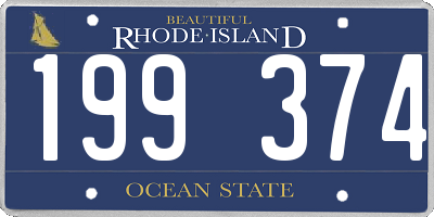 RI license plate 199374