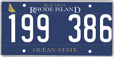 RI license plate 199386