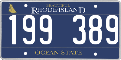 RI license plate 199389