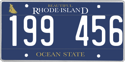RI license plate 199456