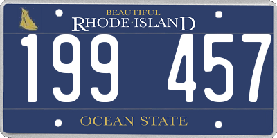 RI license plate 199457