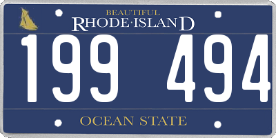 RI license plate 199494