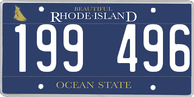 RI license plate 199496