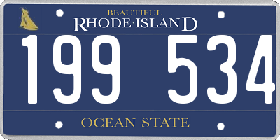 RI license plate 199534