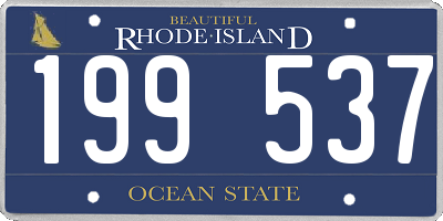 RI license plate 199537