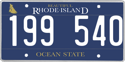 RI license plate 199540