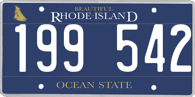 RI license plate 199542