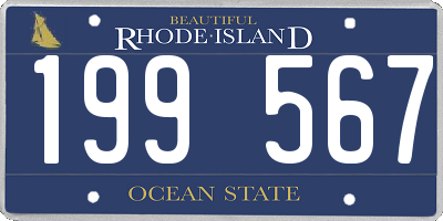 RI license plate 199567