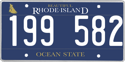 RI license plate 199582