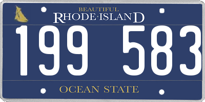 RI license plate 199583