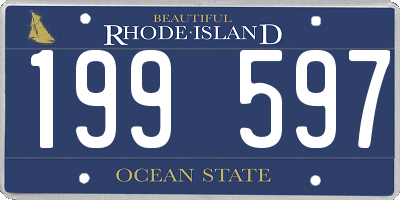 RI license plate 199597