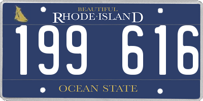 RI license plate 199616