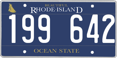 RI license plate 199642