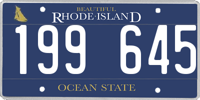 RI license plate 199645