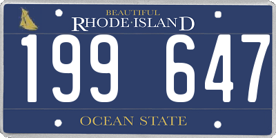 RI license plate 199647