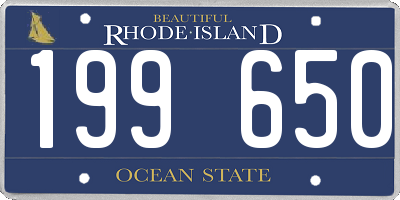 RI license plate 199650