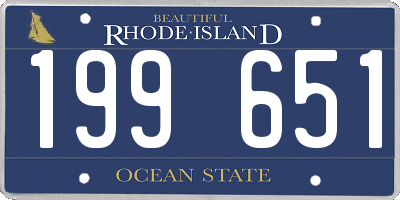 RI license plate 199651