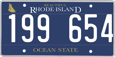 RI license plate 199654