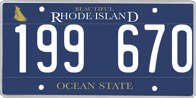 RI license plate 199670