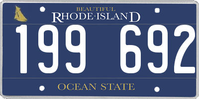 RI license plate 199692