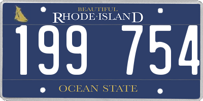 RI license plate 199754