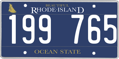 RI license plate 199765