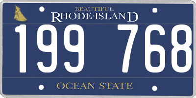 RI license plate 199768