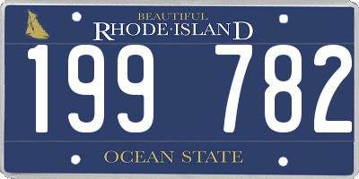 RI license plate 199782
