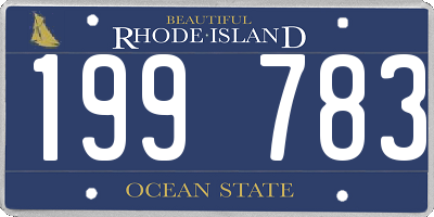 RI license plate 199783