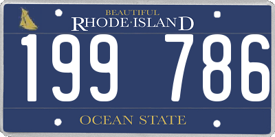RI license plate 199786