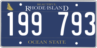 RI license plate 199793