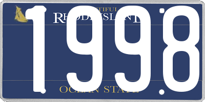 RI license plate 1998