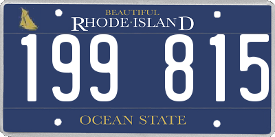RI license plate 199815