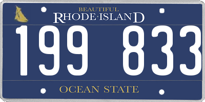 RI license plate 199833