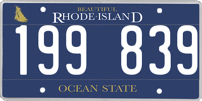 RI license plate 199839