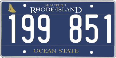 RI license plate 199851