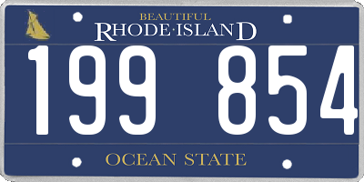 RI license plate 199854