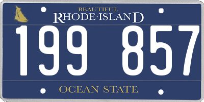 RI license plate 199857